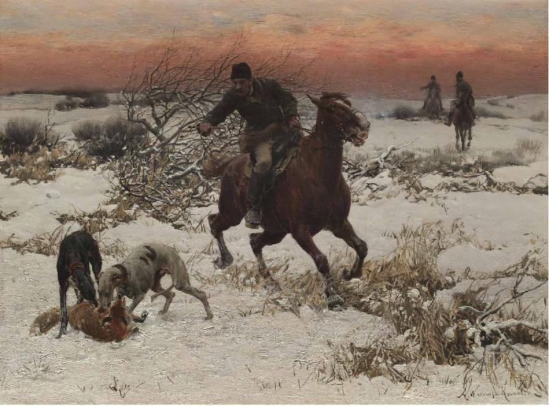 Alfred William Hunt,RWS The hunters oil painting picture